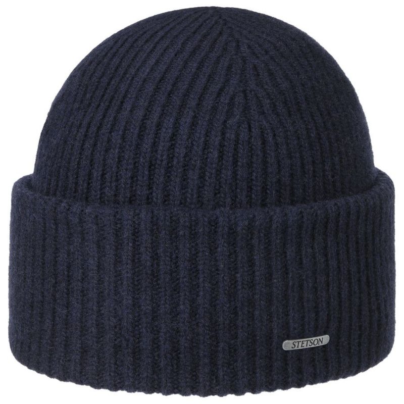Classic Uni Wool Beanie Hat Navy - Stetson