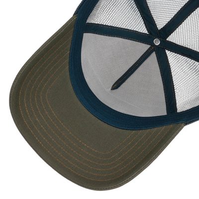 Trucker Cap Biker Motorcycle Beige/Olive/Blue - Stetson