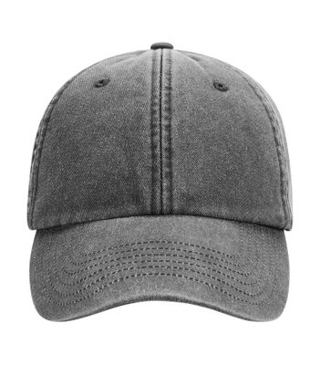 Beechfield dad cap i tvättad bomull i svart färg