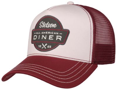 Stetson Trucker Cap All American Diner Red Rose med röd skärm och mesh baktill
