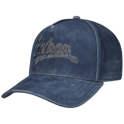 Stetson baseball keps denim leather blue
