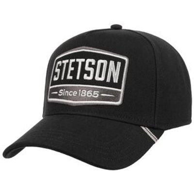 Stetson 1865 Black svart reglerbar bomullskeps med broderad logga