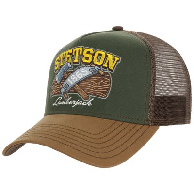 Stetson Kidz Trucker Cap Lumberjack Caramel/Green –7761131-75 Stetson Kidz Trucker Cap Lumberjack Caramel/Green, barnkeps i caramel och grönt med patch-front.