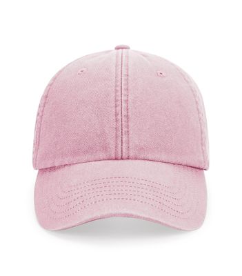 Beechfield dad cap i tvättad bomull i dämpad rosa färg