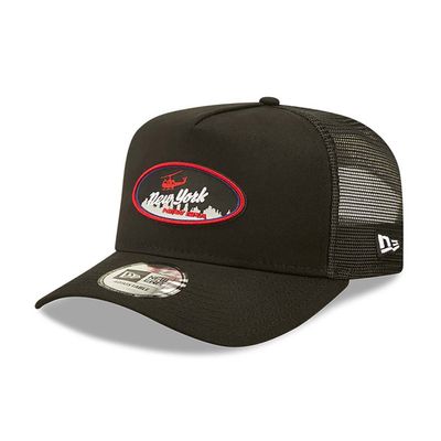 New Era New York State A-Frame Trucker Black keps
