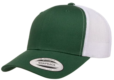 Yupoong Retro Trucker Green White Yupoong Retro Trucker Green White grön truckerkeps med vit mesh baktill och böjd skärm