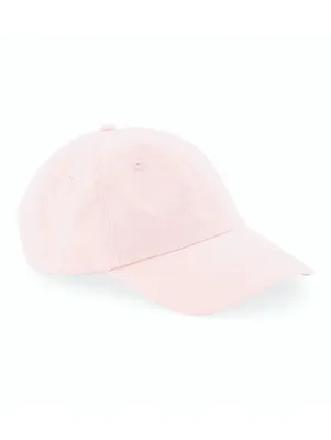 Beechfield Low Profile Pastel Pink Ljusrosa dad cap i bomull med låg profil, böjd skärm och reglerbar knäppning baktill