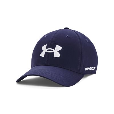 Under Armour Golf96 Midnight Navy White Mörkblå Under Armour Golf96 golfkeps med vit logga och böjd skärm.