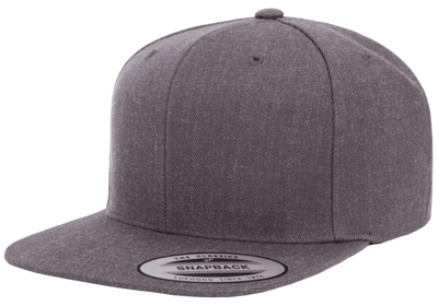 Yupoong Premium Snapback Dark Heather Grey mörkgråmelerad snapbackkeps med platt skärm