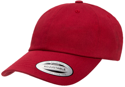 Yupoong dad cap low profile cotton twill red keps