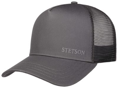 Stetson Trucker Cap Cotton Grey Stetson trucker keps i grå bomull med mesh baktill och broderad logotyp framtill