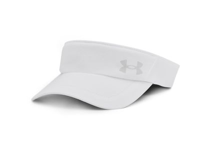 Under Armour Runners Launch Visor White vitt löparvisir med reflekterande logga
