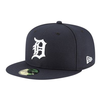 New Era 12572844 Detroit Tigers On Field Fitted. Keps i navy med platt skärm. Vit Detroit Tigers Loggo. 