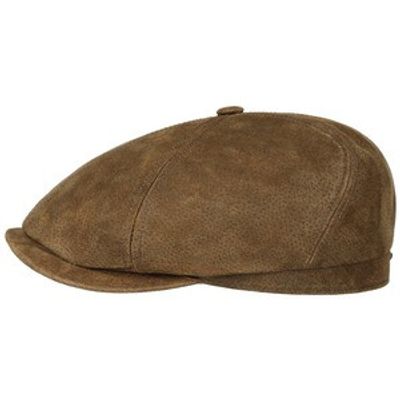 Stetson 6-Panel Cap Pigskin Brown i brunt pigskinläder, Brooklin-modell.