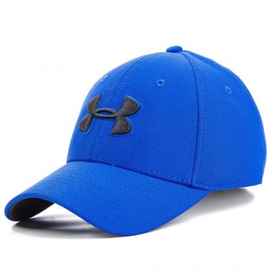 Klarblå Under Armour Blitzing 3.0 keps med svart logga och böjd skärm.