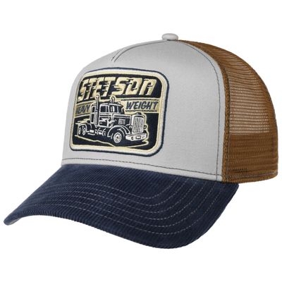 Stetson Kids Trucker Heavy Duty Blue Beige keps framifrån
