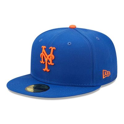 Blå 59fifty orange mets logga från new era 