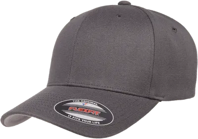 Grå baseballkeps i ullblandning med böjd skärm och stretch-fit passform från Flexfit.