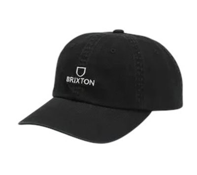 svart keps med tvättad look och vit Brixton logga framtill